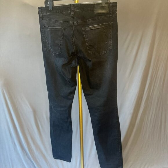 Express Stretch Slim Jeans – Black Distressed (W33 L32) - Picture 2 of 3